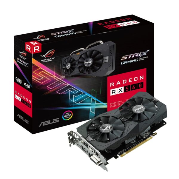 ASUS ROG Strix Radeon RX 560 16CU 4GB Gaming GDDR5 DP HDMI DVI AMD Graphics Card